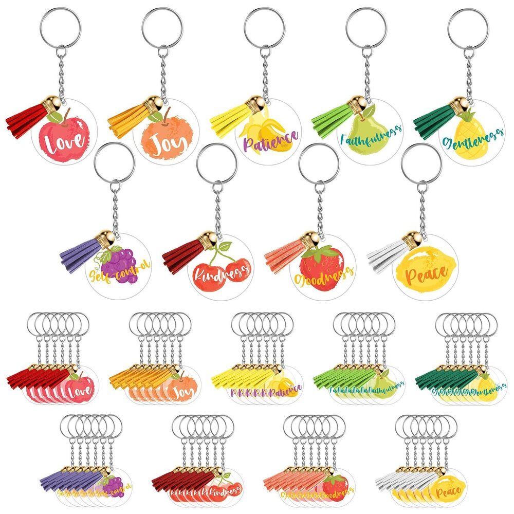 6580 45 Pcs Employee Appreciation Gift Keychains Acrylic Fruits of the